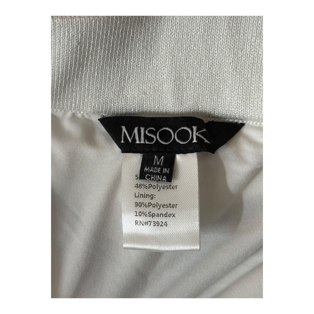 Misook contrast chevron pontelle soft knit maxi skirt ivory blacksize Medium M - Picture 6 of 7